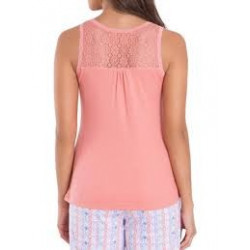 JOCKEY PEACH BLOSSOM LACE BACK TANK TOP FOR WOMEN - STYLE RX11