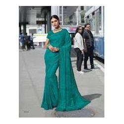SUBHASH EMBELLISHED GREEN GEORGETTE SAREE - NYASSA 7