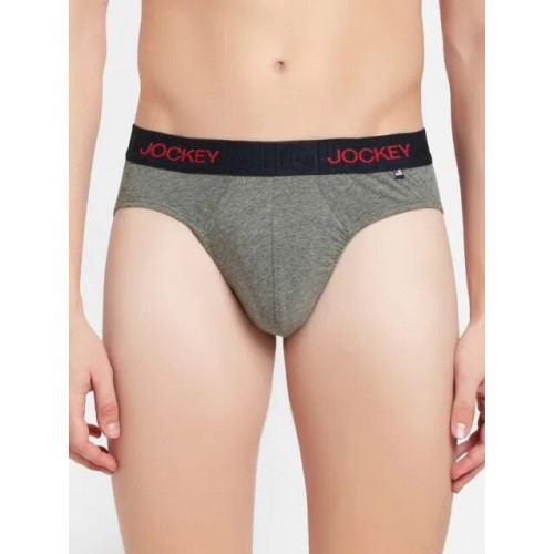 MENS BRIEF WITH EXTENDED WITH WAISTBAND - MID GREY MELANGE