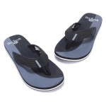 WOODLAND BLACK AND DARK GREY SLIPPER FOR MEN