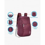 SKYBAGS MAROON BACKPACK WITH PLACEMENT BRAND PRINT