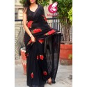 SUBHASH EMBELLISHED BLACK GEORGETTE SAREE - NYASSA 7