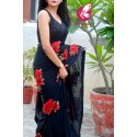 SUBHASH EMBELLISHED BLACK GEORGETTE SAREE - NYASSA 7