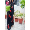 SUBHASH EMBELLISHED BLACK GEORGETTE SAREE - NYASSA 7